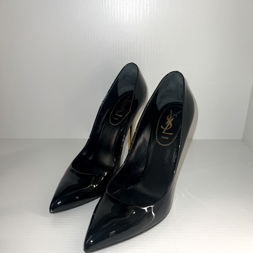 Saint Laurent Patent Leather Gold Heel